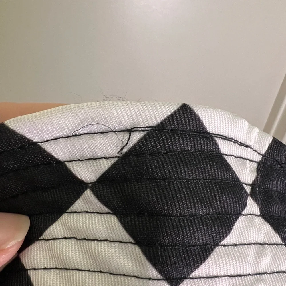 Y2K Smiley Daisy Reversible Bucket Hat Black Checkerboard Festival Hat - Picture 6 of 7